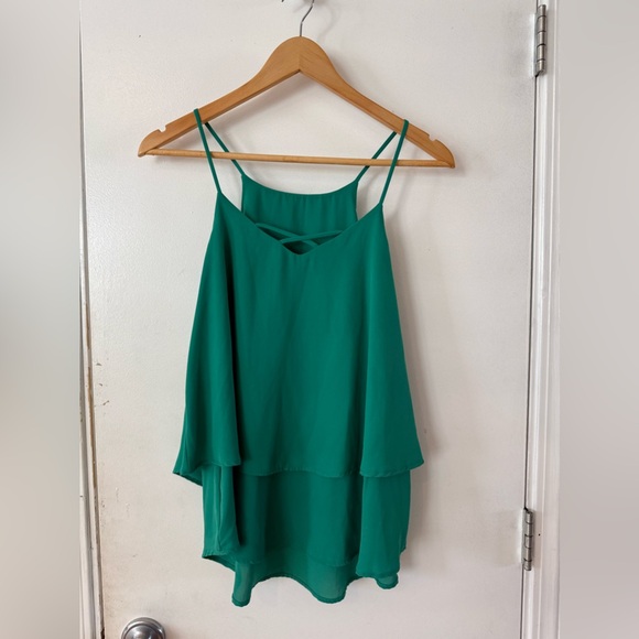 Green Spaghetti Strap Top - Picture 2 of 4